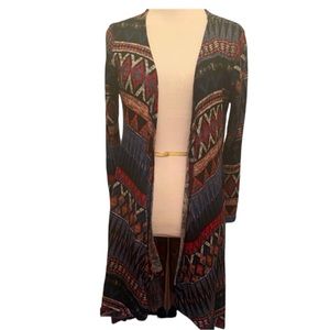 Boho long sleeve high low duster